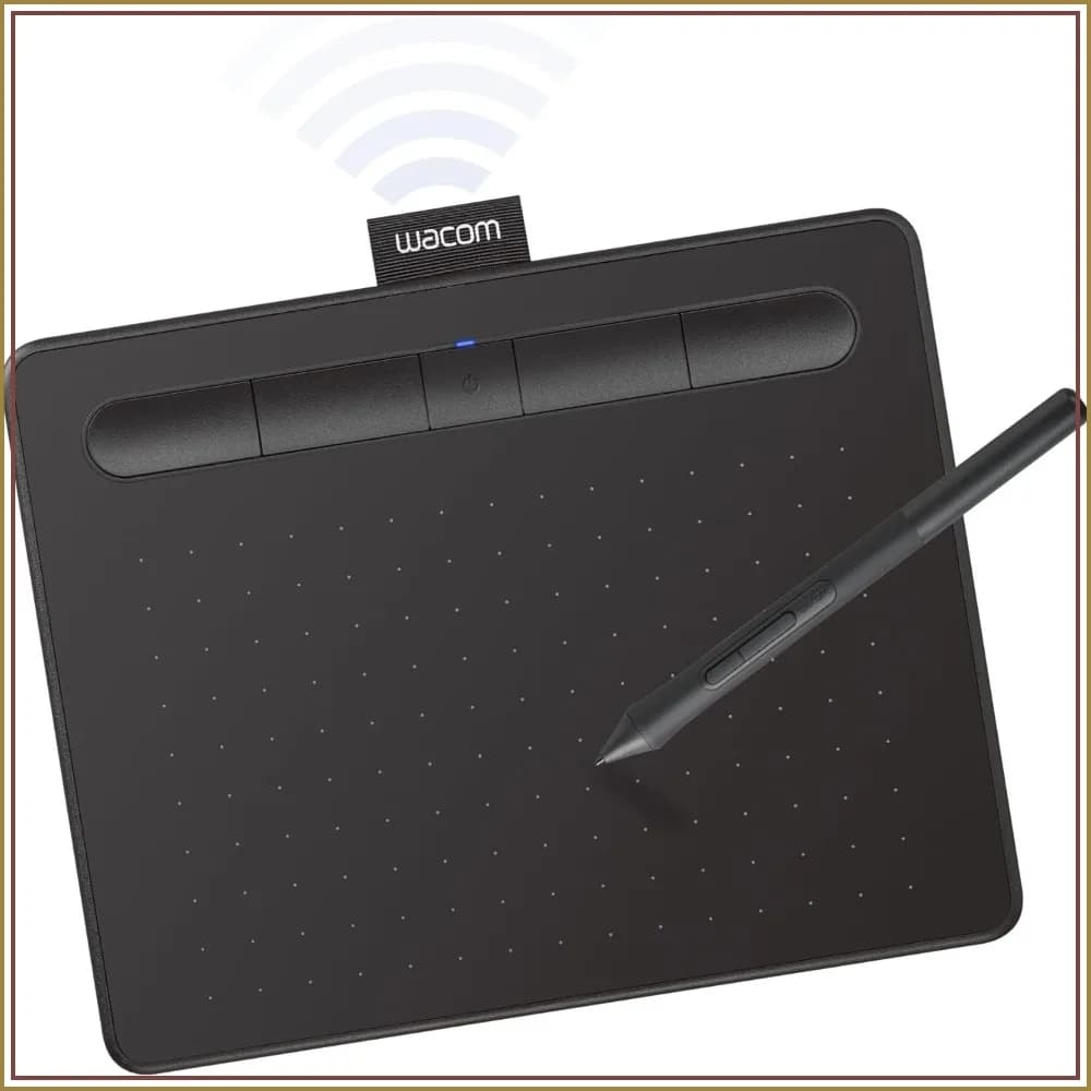Bluetooth Graphics Drawing Tablet with 4 Customizable ExpressKeys, Portable for Creators, Compatible with Chromebook Mac OS Android and Windows - Black