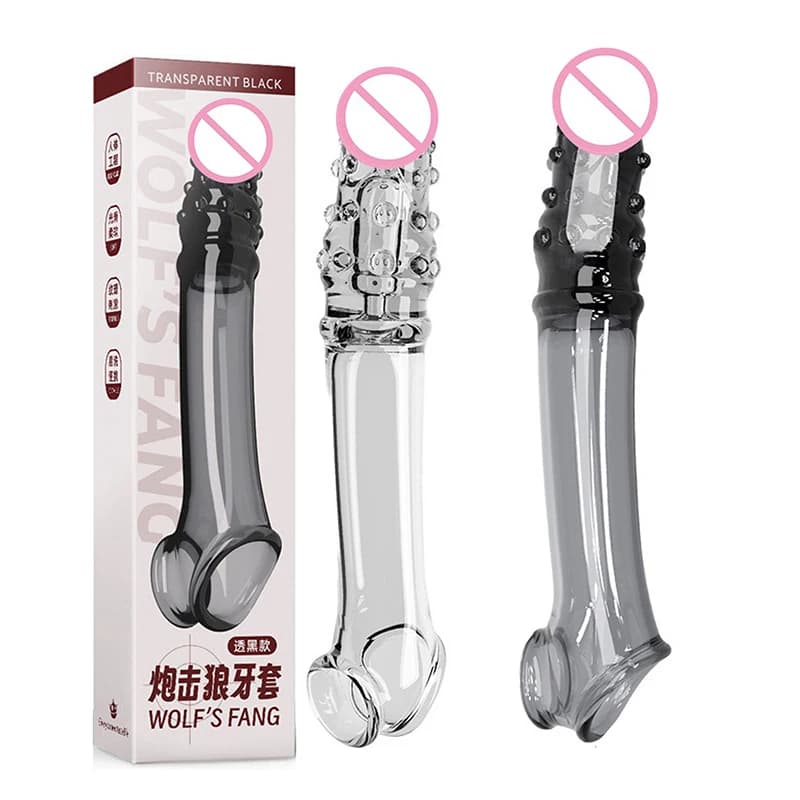 Adult Sex Toys For Men Penis Sleeve Extension Vibrator Condom Male Enlargement Delay Ejaculation Cock Ring Vibrating Penis Cover