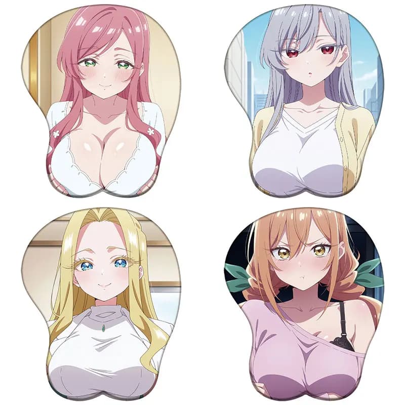 I 100 Fidanzate 3D Tappetino per mouse in silicone Anime Nano Hakari Karane Supporto per il polso Tappetino per mouse Manga Hentai Tappetino per mouse con poggiapolsi sexy