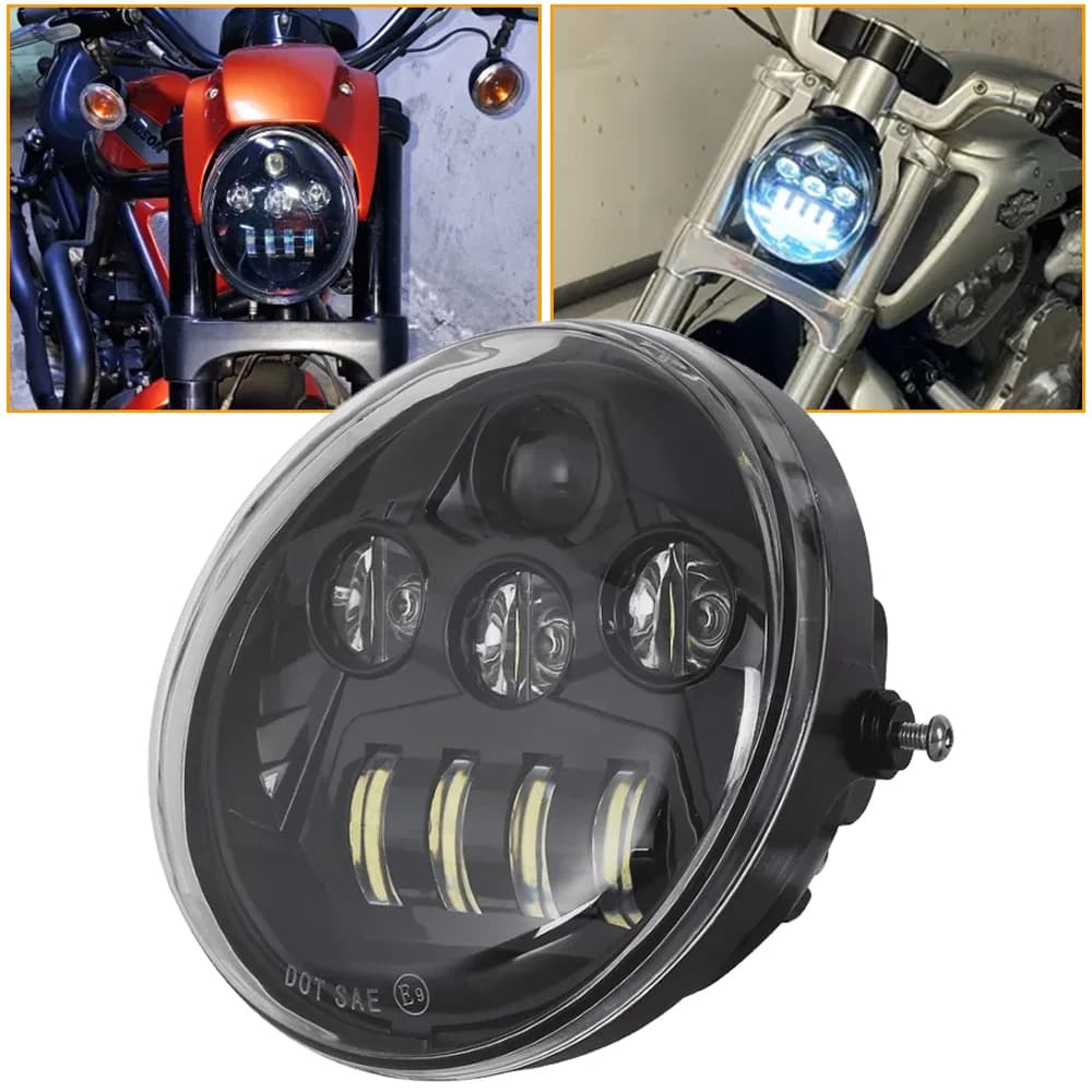 Faro del motociclo a LED per Harley V Rod Muscle VRSCF VRSCR VRSC 2002-2017 60W V-Rod Street Night Rod LED Faro Hi/Lo Fascio