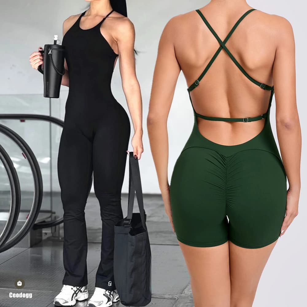Pad Bunny Sportwear Fitness Yoga Set Allenamento Flare Legging Tuta intera Pantaloni Esercizio Abbigliamento attivo Tuta XP186