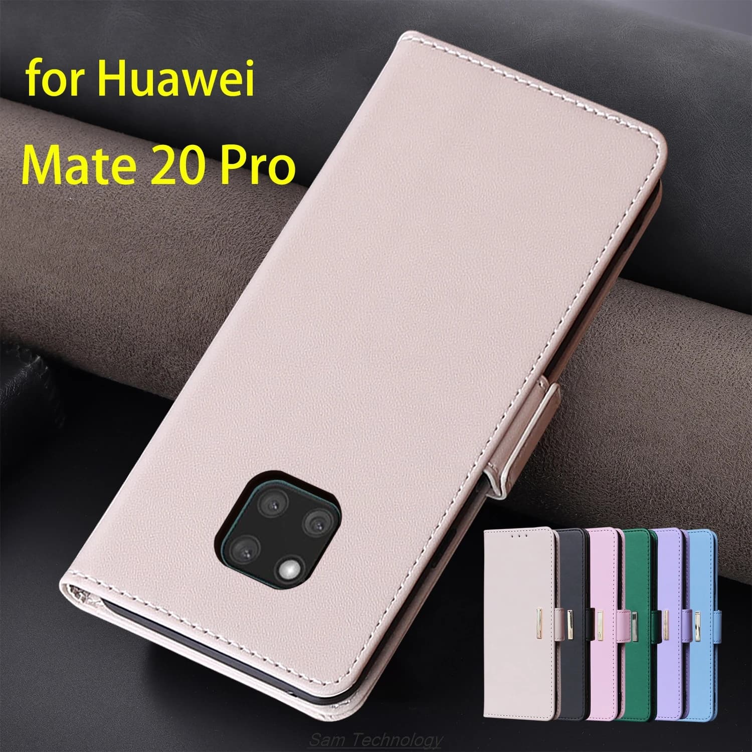 Custodia in pelle con fibbia magnetica per Huawei Ascend Mate 20 Pro Portafoglio RFID BLOCCO Flip Cover femminile Semplice Capa Fundas Coque