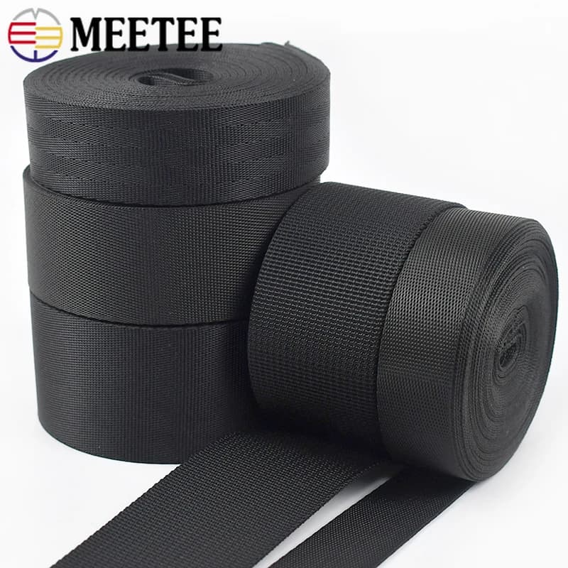 5 Metri di Nastro in Poliestere e Nylon Meetee 20-50mm per Cinghie da Bagaglio, Cinture di Sicurezza, Tracolle per Zaini, Accessori per Cucito Fai-da-Te
