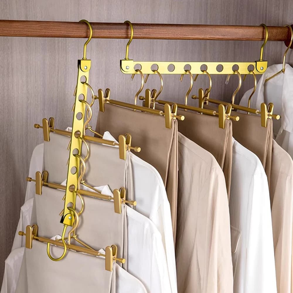 8-hole racks for hangers clothes hangers in swivel aluminium alloy Magic Hangers Organizer clothes rack Space Saver Hook