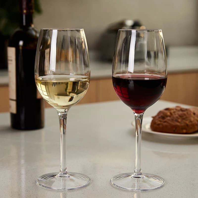 MICHLEY 2/4/6PCS Bicchieri da vino rosso in plastica infrangibile Set da picnic Bicchieri da shot riutilizzabili Lavastoviglie per articoli da bar per feste 12,5 once 355ML