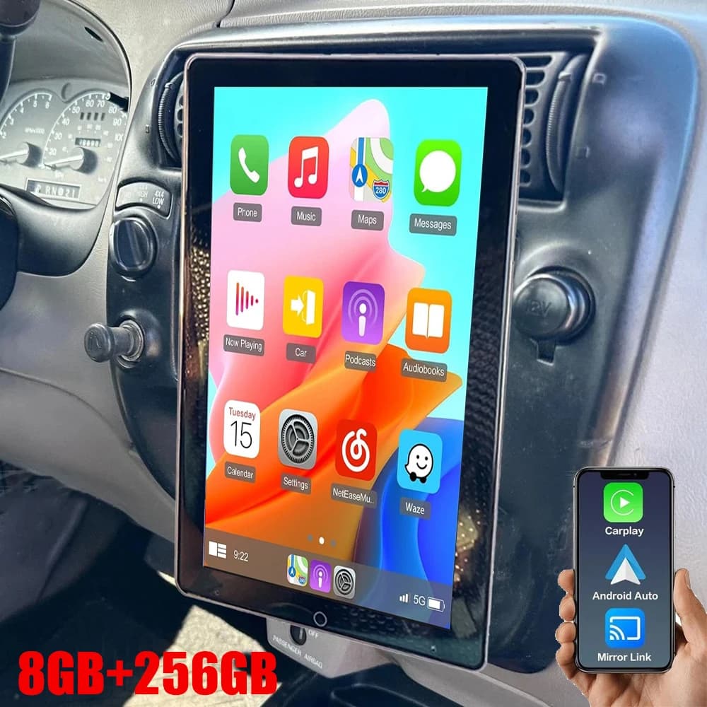 Android 15 Stereo Carplay Auto Girevole Verticale Autoradio 10 "Rotore Multimediale GPS Universale Per VW Nissan Kia Toyota Ford