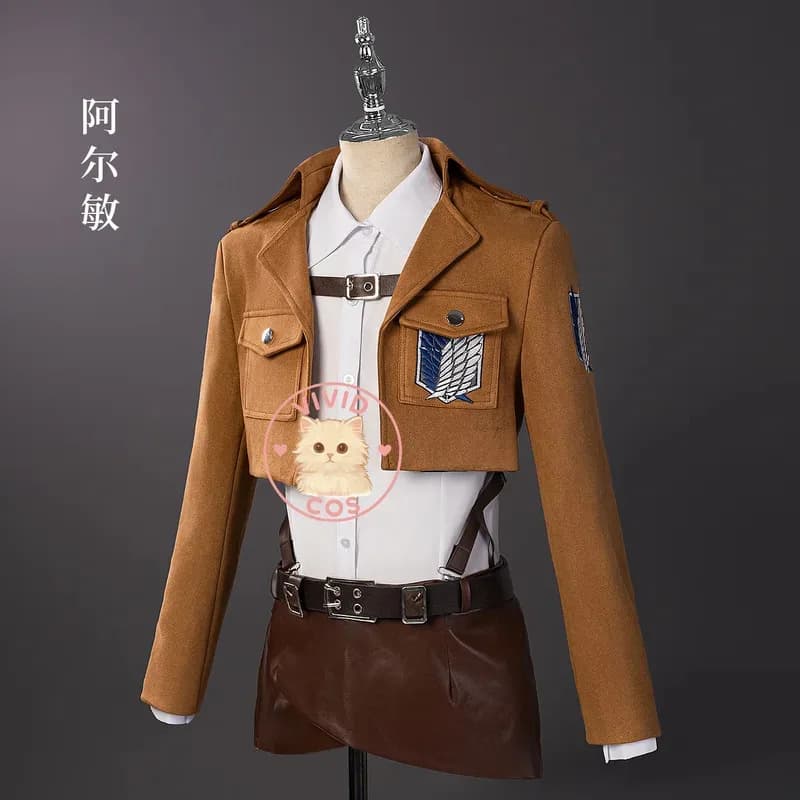 Attacco su Titano costume cosplay anime Eren/Mikasa/Levi/Armin/Hanji/Historia gioco di ruolo vestiti giacca gonna per scarpe x;2,f;5.n;