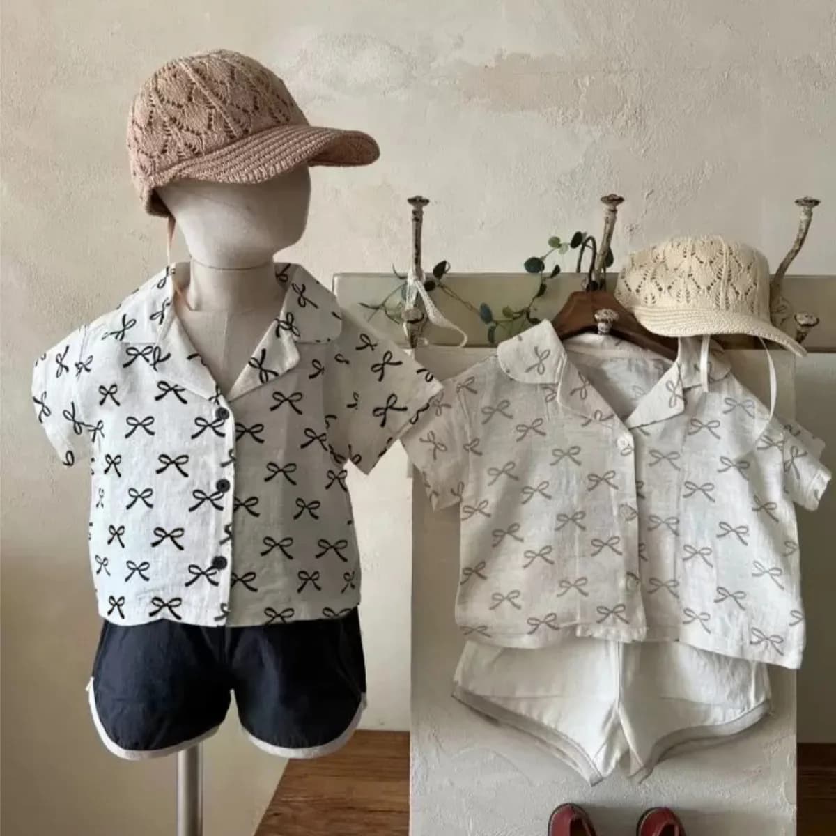 2025 Spring New Baby Short Sleeve T Shirts Infant Girl Cute Bow Tops Boys Cotton Lapel Shirts Kids Tee Toddler Clothes