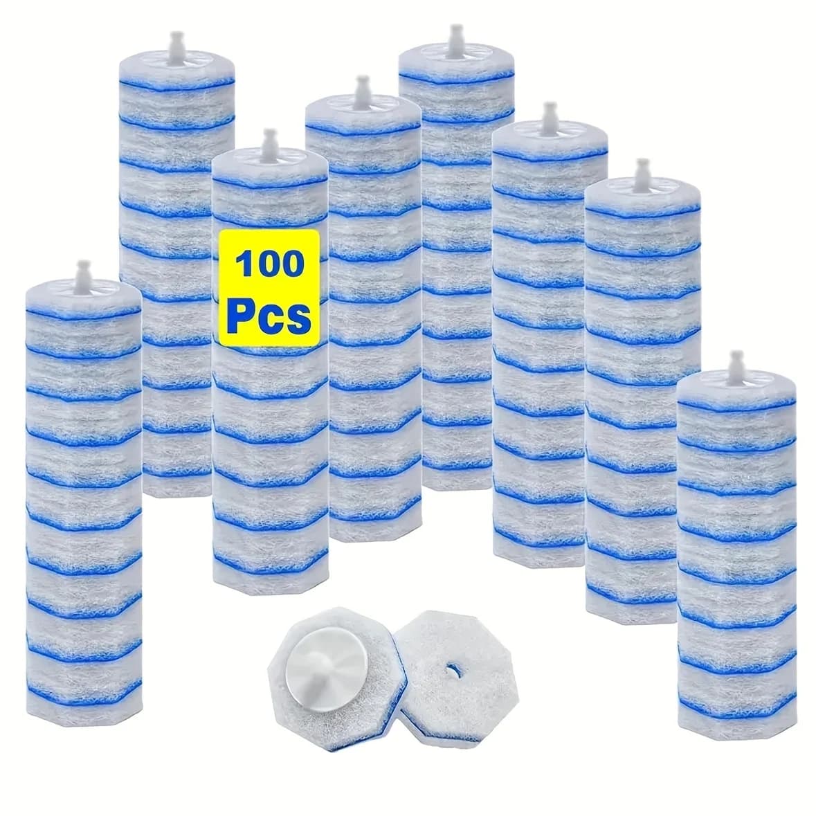 us100 Pack Toilet Wand Refills Disposable Toilet Brush Replacement Heads with Upgraded Fiber Bristles, Available In A 49-pack Compatible, with Clorax Toilet Brush Replacement Systems, Handle Not Included