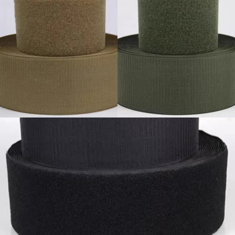 Nastro Adesivo in Velcro da 5 cm di Larghezza, Verde Militare, Marrone Coyote, Nero, Grigio RG, per Cucito e Fai-da-Te, Senza Colla