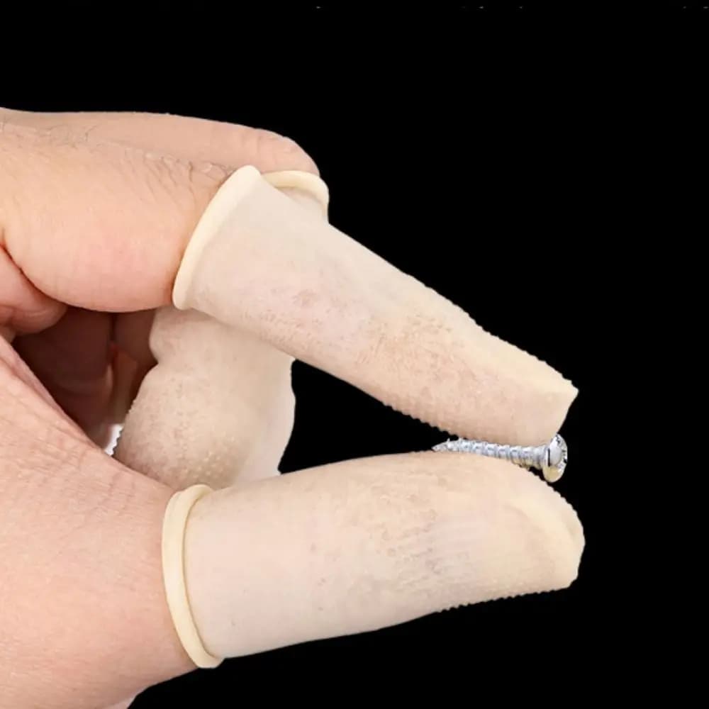 100 Pezzi Copridita in Gomma Creativi Resistenti all'Usura, Guanti Monouso Antistatici Antiscivolo, Ditali in Lattice Morbido Arancioni per Scuola