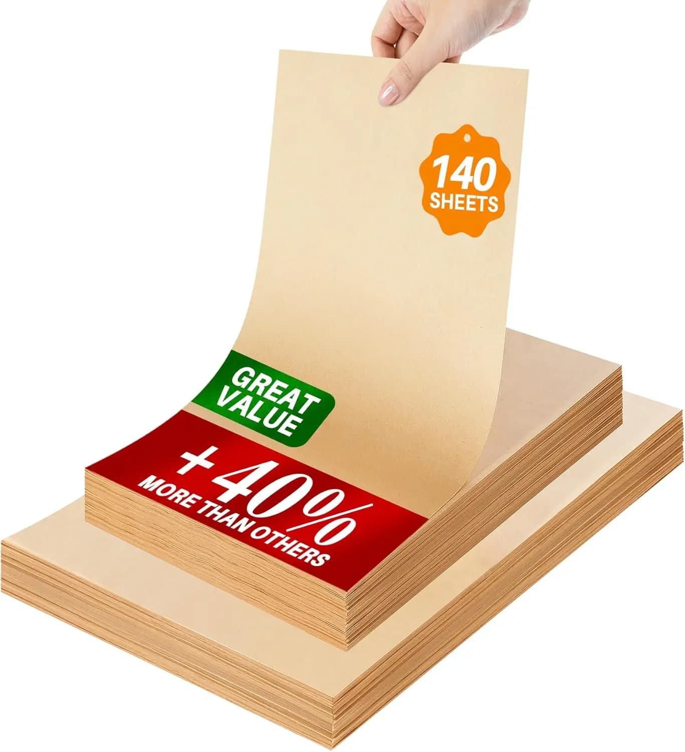 140 Precut Unbleached Parchment Paper Sheets 9x13 Inch for Baking, Air Fryer, Non-Stick, Greaseproof