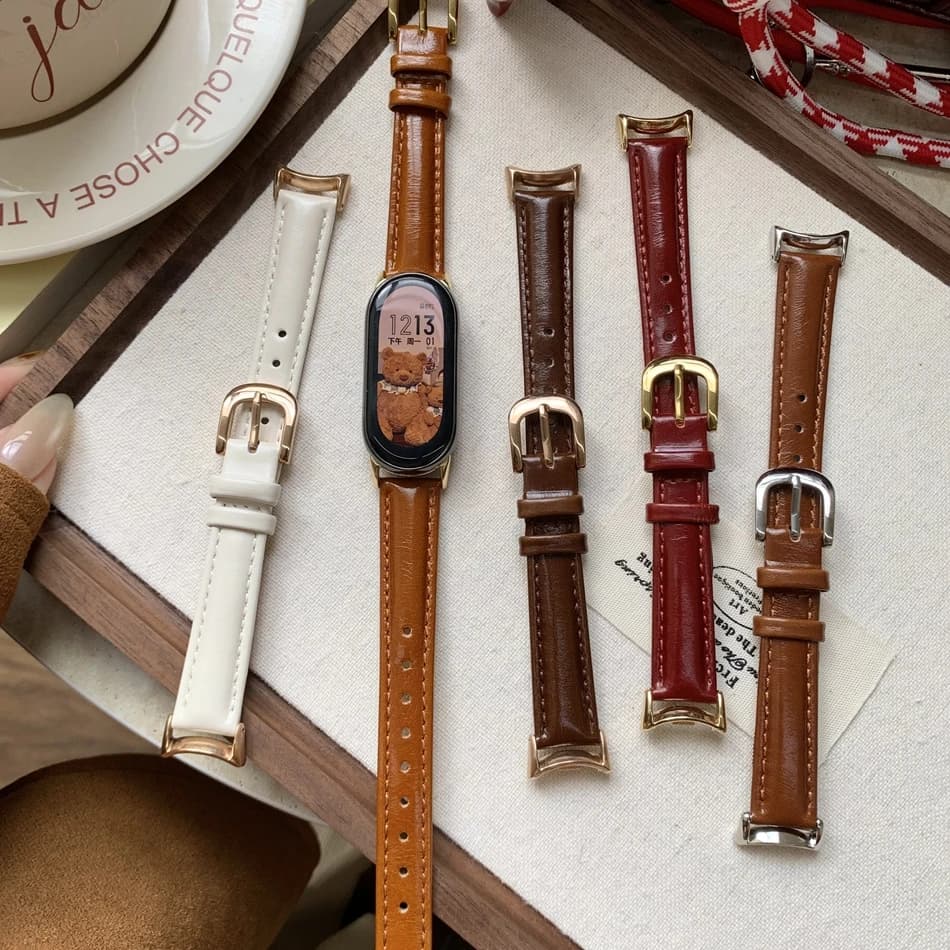 Bracciale in vera pelle di vitello oliata di lusso per Xiaomi Mi Band 10 8 9 cinturino Miband 9 Pro 8 Pro cinturini di ricambio per smartwatch