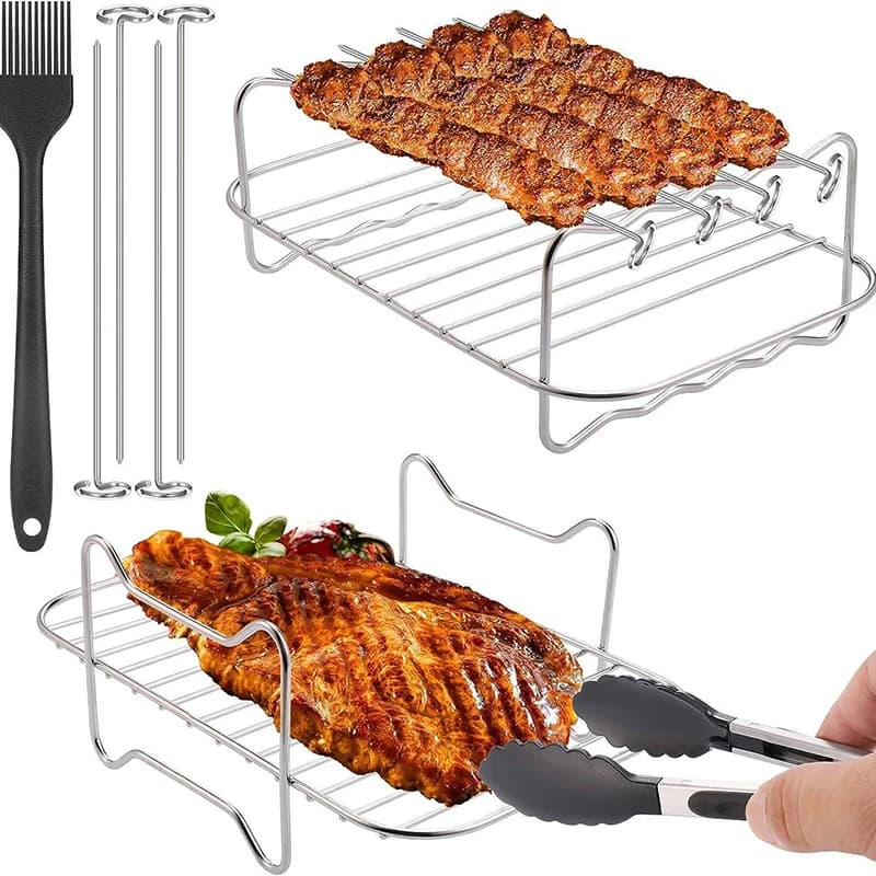 Set of double basket air fryer accessories for Ninja Foodi Dualzone Airfryer DZ201/40/55 suitable for all Airfryer 3.7Qt - 4.2Qt