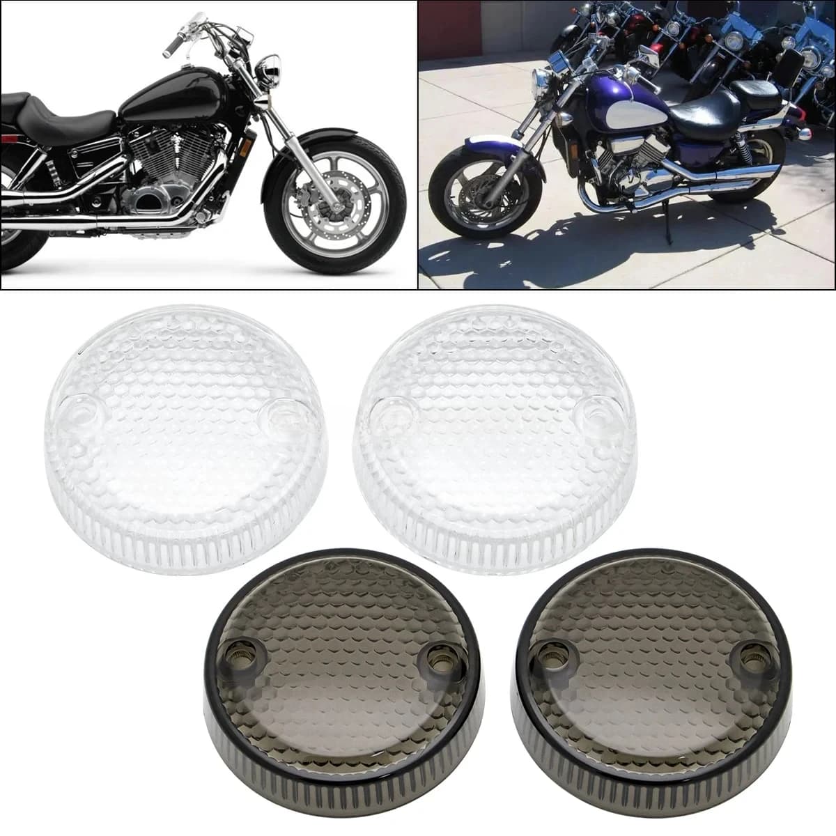 Per Honda Magna VF750C Shadow VLX600 VT700 VT800 Spirit VT1100 Valkyrie Moto Anteriore/Posteriore Indicatori di direzione Indicatori Copriobiettivo