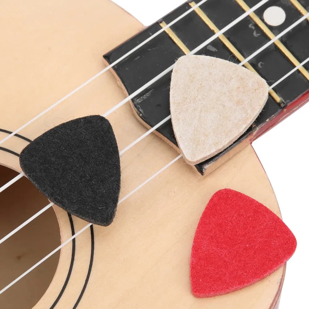 3PCS Premium Wool Felt Material Felt Guitar Picks Mixed Color Ukulele Picks Music Instrument Accessories For Practicing