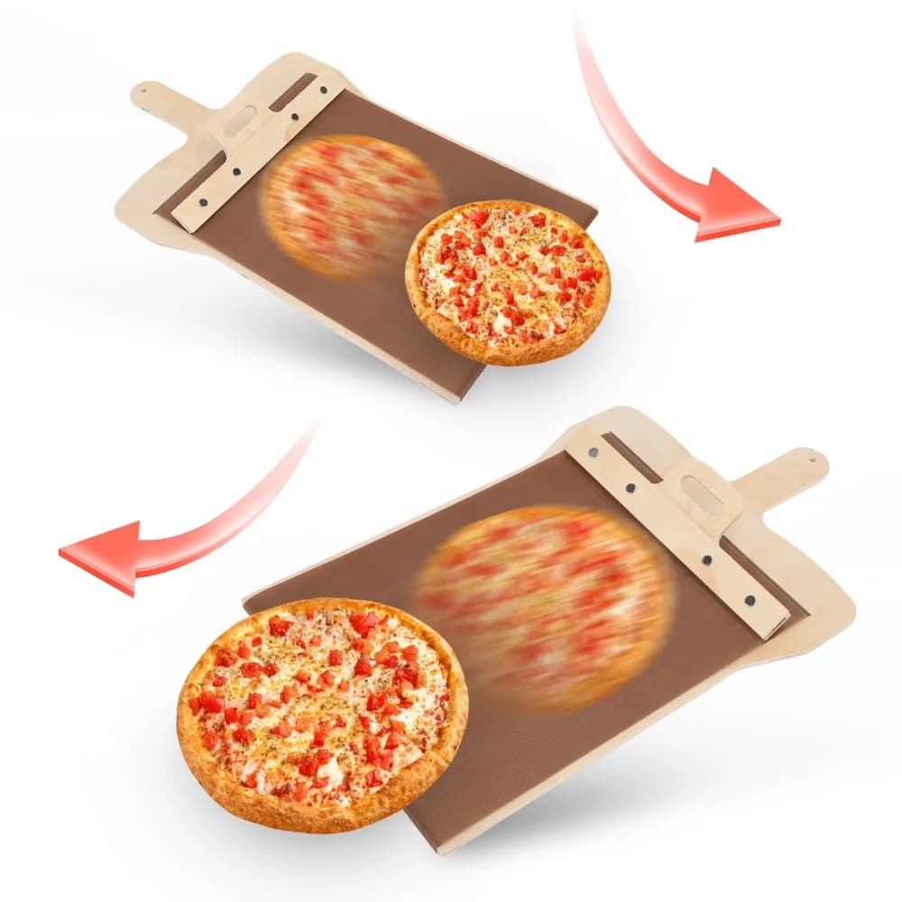 Non Stick Sliding Pizza Peel Wooden Lightweight Wooden Pizza Peel Comfortable Handle Hangable Multipurpose Pizza Spatula