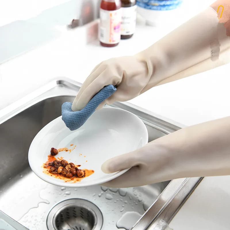 Guanti per la pulizia dei piatti del giappone guanto per il lavaggio dei piatti in gomma siliconica magica per lo Scrub per la pulizia della cucina dello Scrubber per la casa