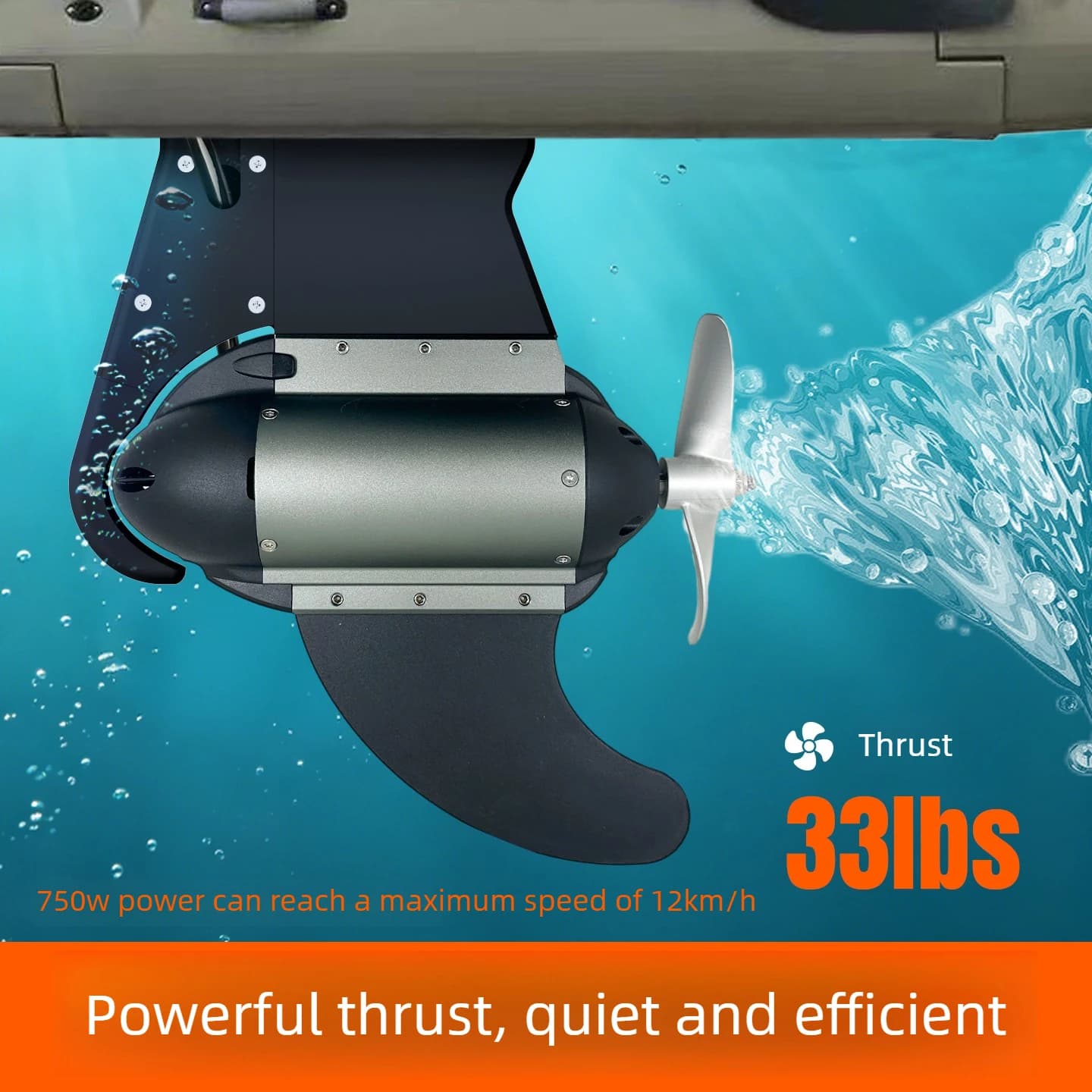 KEDEAN KDN-L70 750W Electric Kayak Thruster, Underwater Propulsion Motor for Fishing Kayak Inflatable Boat Canoe SUP Paddle