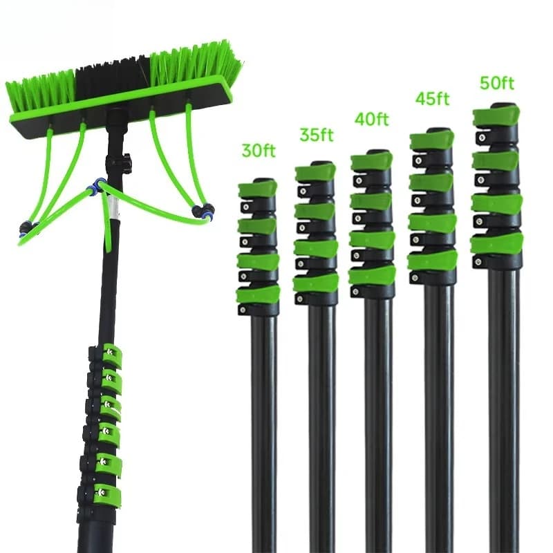 Multifunctional High Pressure Machine Carbon Fiber Telescopic Rod Water Feed Rod Brush Solar Panel Cleaning Tool
