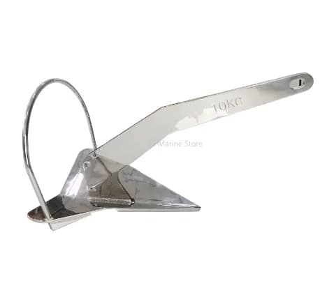 ISURE MARINE 316 Stainless Steel Spade Anchor Boat Anchor Delta Style Anchor(10kg) 22 Lb Heavy Duty Marine Grade Polished
