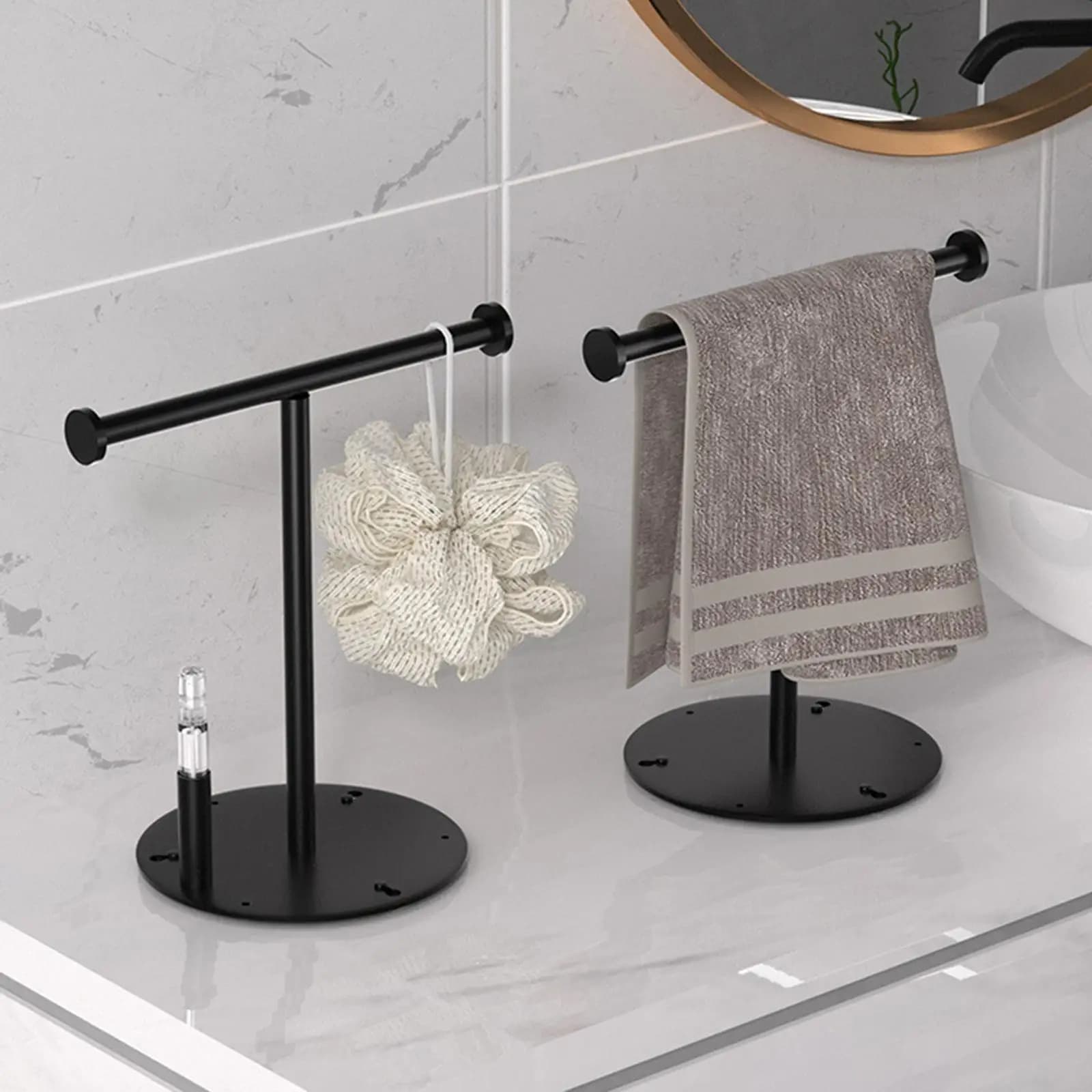 Portasciugamani a T verticale per bagno e lavabo