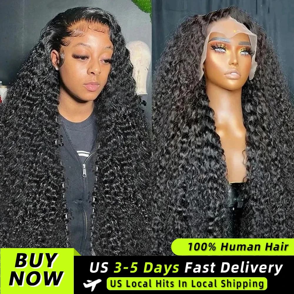 250 Density Curly Human Hair Wigs For Women 13x6 Hd Lace Frontal Wig Brazilian 13x4 Deep Wave Lace Front Wig 360 PrePlucked Lace