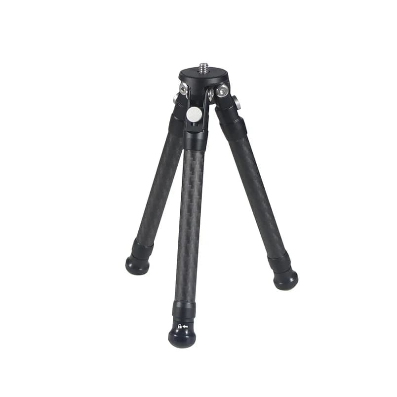 Treppiede Portatile Leggero da Viaggio, Supporto Video da Tavolo in Fibra di Carbonio, Estensibile e Regolabile, Mini Supporto per Telefono e Fotocamera