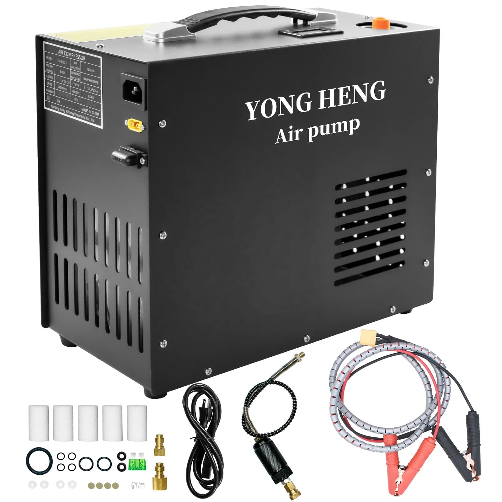 Yongheng air compressor for direct sale from manufacturer 12V 110V 220V high pressure 300bar 4500psi with automatic stop 30mpa for snorkeling