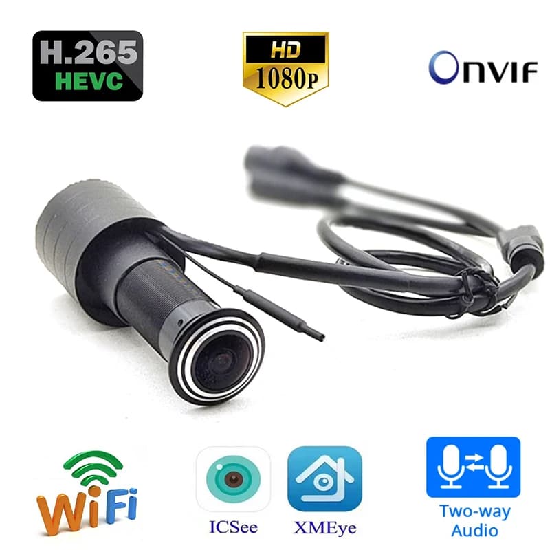 ICSEE Video campanello Eye Door Viewer 1080P 2MP Wifi Mini spioncino telecamera IP citofono Wireless telecamera di sicurezza domestica Audio bidirezionale