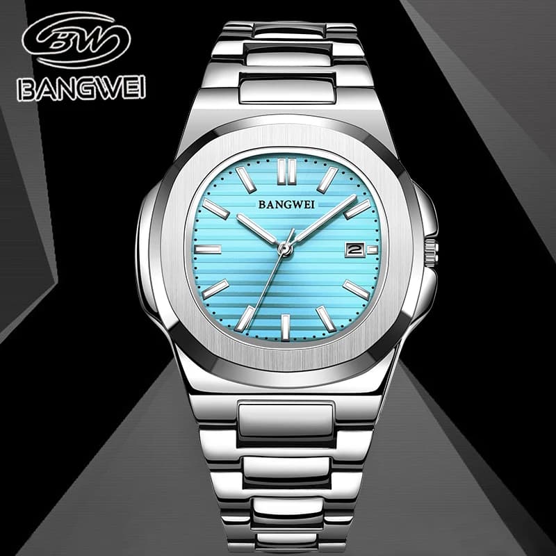 LIGE Men's Fashionable Quartz Watches Waterproof Bright Workpieces With Stainless Steel Strap For Men Casual Sports Chronograph With Date