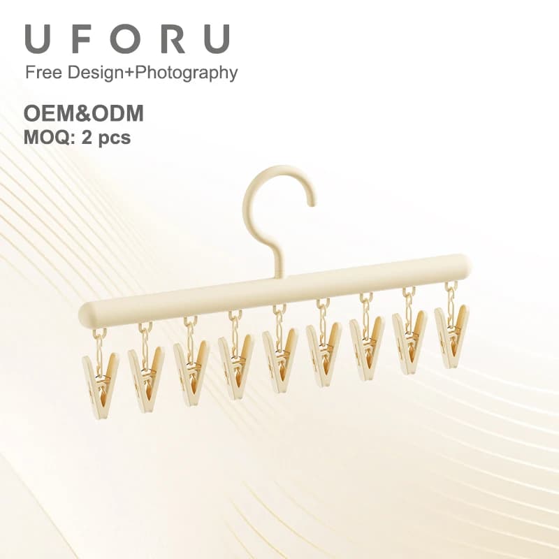 Uforu Elegant clip hook for home use Multifunctional plastic banner for underwear and socks