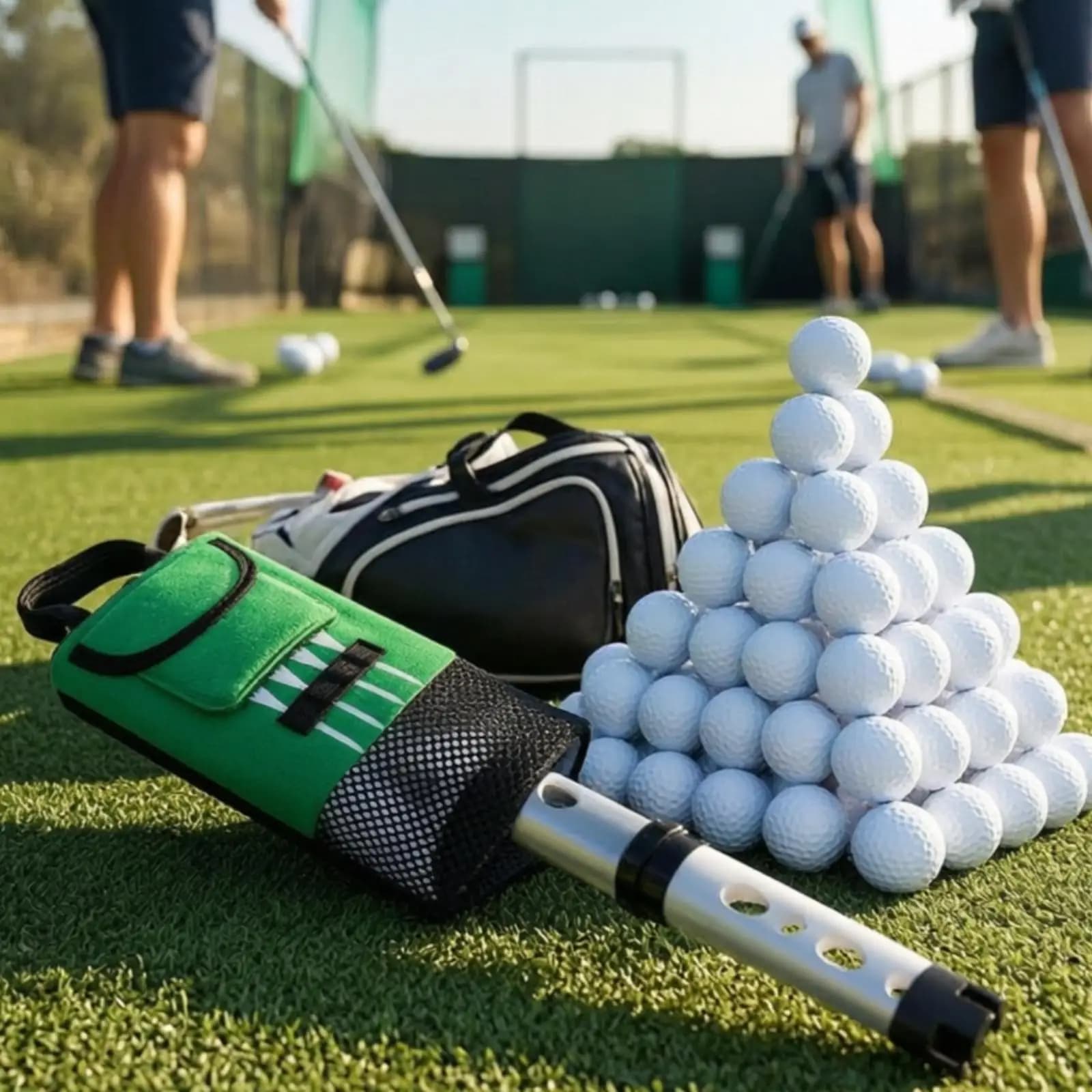Golf Ball Picker with Storage Bag | Lightweight Aluminum Construction, Easy Pickup, Golf Ball Retriever, for Driving Range