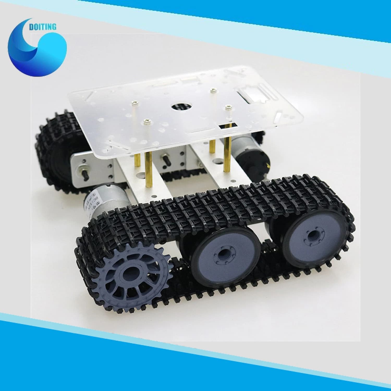 RC Metal Robot Tank Frame Mini TP100 Crawler Caterpillar Vehicle Belt with Plastic Plate for Arduino DIY Educational Kit