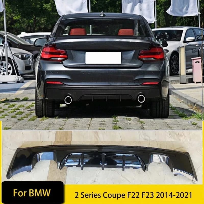 Rear Bumper Diffuser Lip for BMW 2 Series Coupe F22 F23 2014-2021 Exhaust Lower Spoiler Flare Splitter Guard Plate Auto Parts