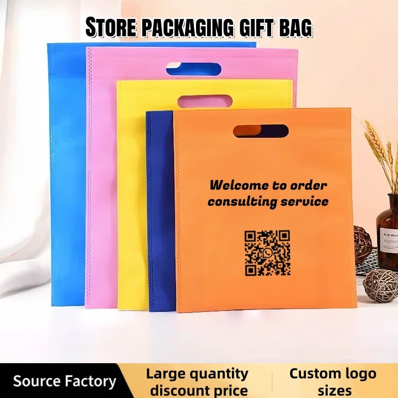 Borse portaoggetti in tessuto non tessuto con logo personalizzabile Borse per la spesa in tessuto non tessuto ecologiche e riutilizzabili Borsa per imballaggio del negozio di regali 20 pezzi