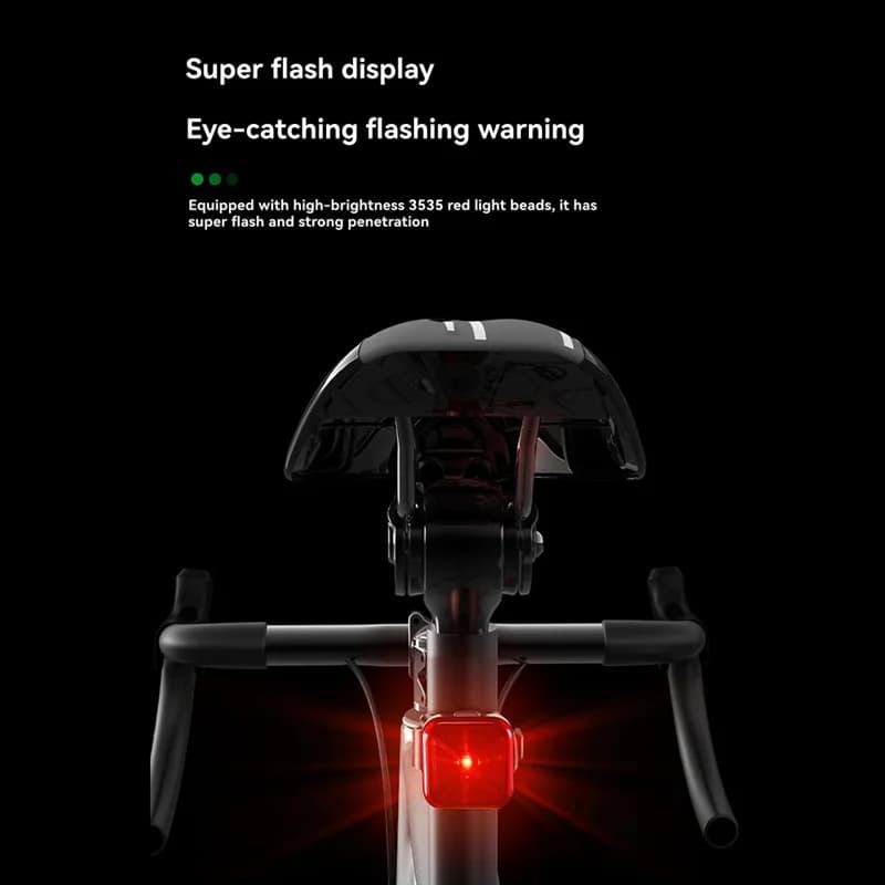 ABHS-Luale posteriore per bicicletta a LED intelligente per bici da strada, luce posteriore per sella da ciclismo per reggisella
