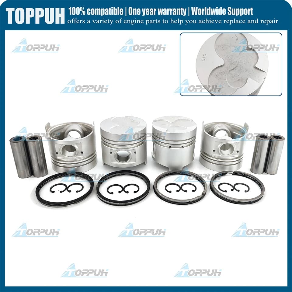 Set di 4 pistoni nuovi TD23 da 89 mm con anello STD per motore Nissan TD23 TD23T