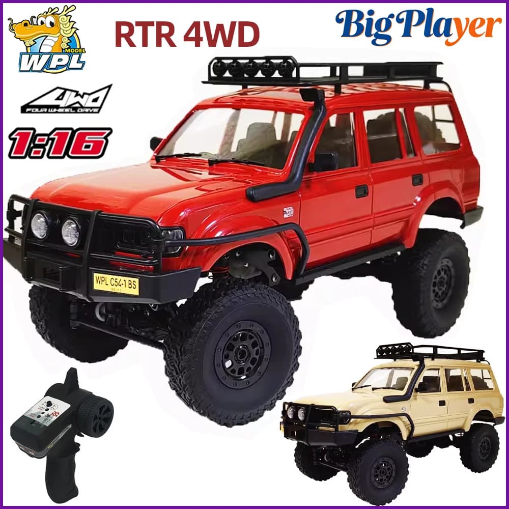 Auto RC WPL C54 C54-1 1/16 LC80 4WD 2.4G con Luci Proporzionali, Camion Fuoristrada Elettrico RTR, Regalo per Ragazzi e Adulti