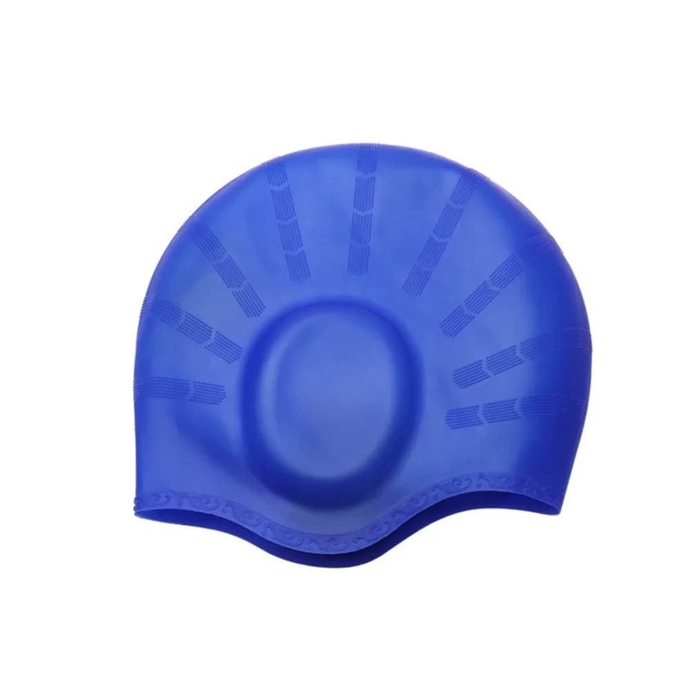 Pool Cap Ear Pockets Silicone Swim Cap Ear Protection Waterproof Swimming Cap Non-slip Large Size Swim Hat Children