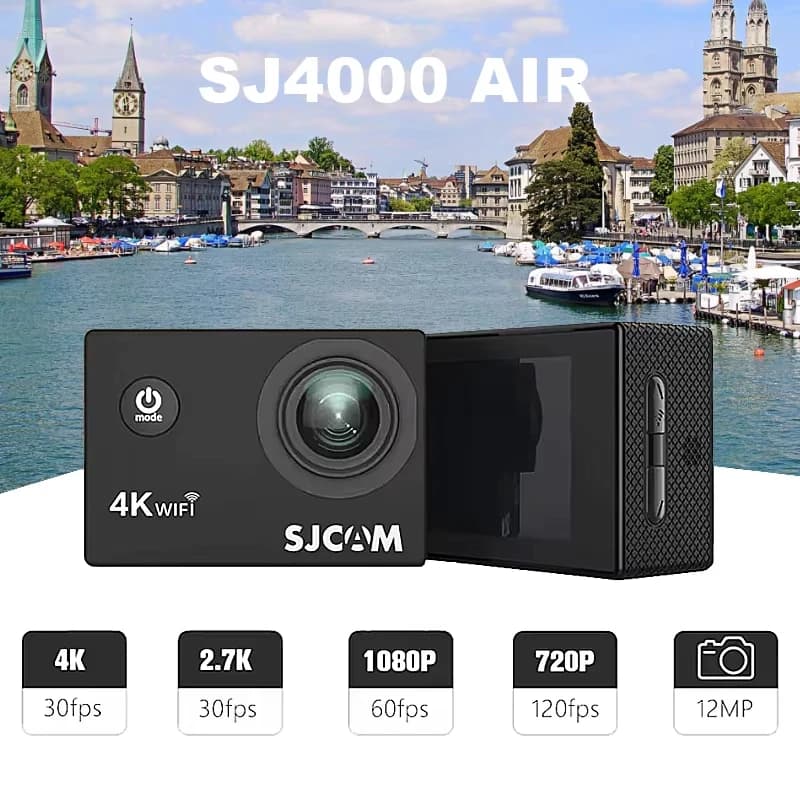 SJ4000 Air Action Camera SJCAM 4K ad alte prestazioni, WiFi 2.4G impermeabile 30M, 170 ° Camma sportiva da esterno multifunzionale grandangolare