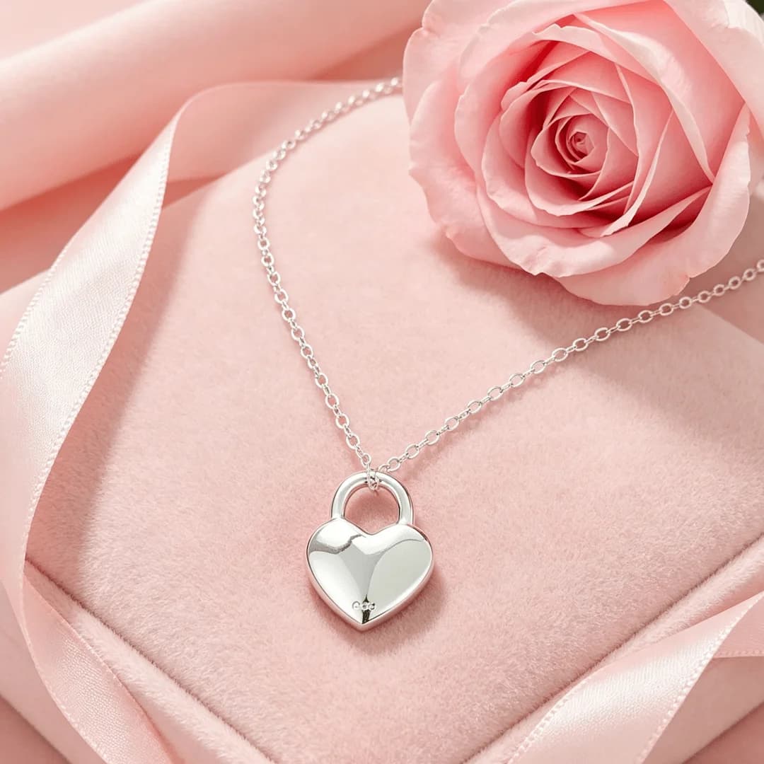 Fashion kpop 925 Sterling Silver gorgeous heart Lock necklace for women party streetwear jewelry Holiday Gift wedding Engagement