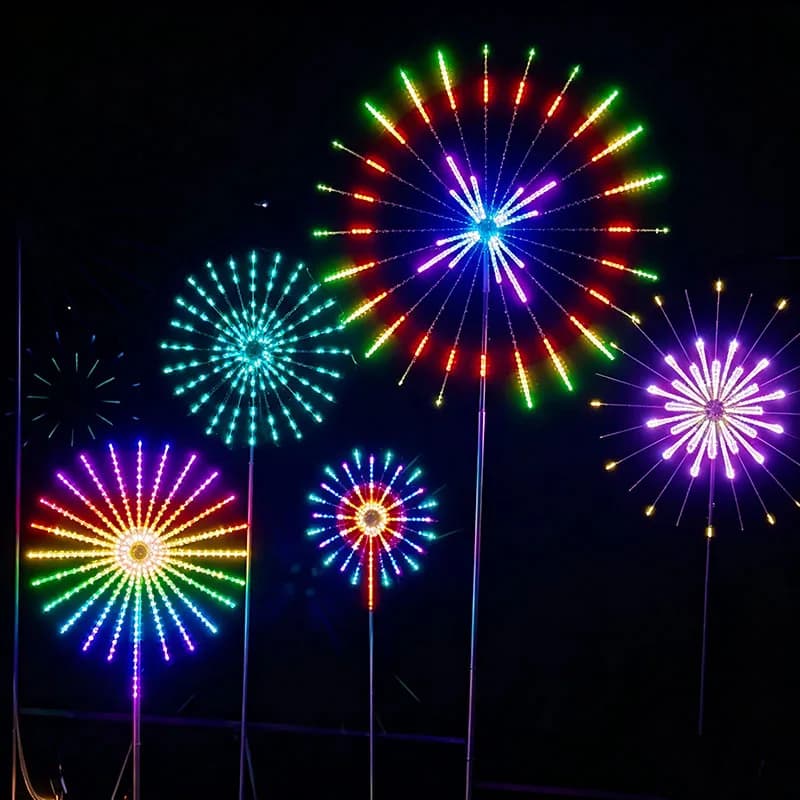 2026 New Year Double‑Sided Windmill Rotating LED Firework Strobe Light Programmable Outdoor Lamp for Scenic Park Landscape Proje
