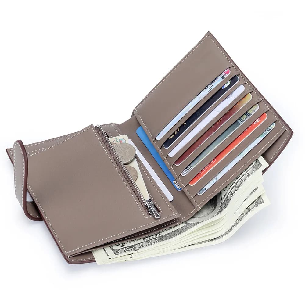 Portafoglio da viaggio in pelle da donna, organizer multifunzione con scomparto per passaporto, tasca per carta d'imbarco e scomparti multi-card