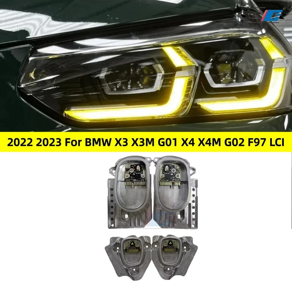 Yellow Angel Eye DRL LED Cards For 2022 2023 BMW X3M G01 X4 X4M G02 F97 LCI Light Blue Daylight Red