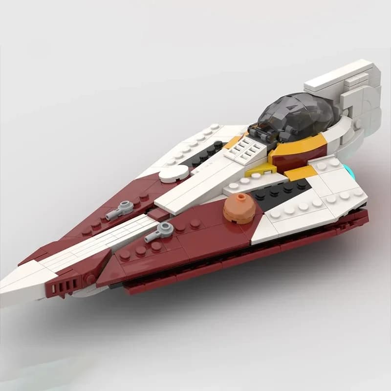 Moc Star Battle Ahsoka Delta 7 Jed Starfighter (minifigure Scale) Model Building Blocks Diy Creative Assembly Bricks Toy Gift