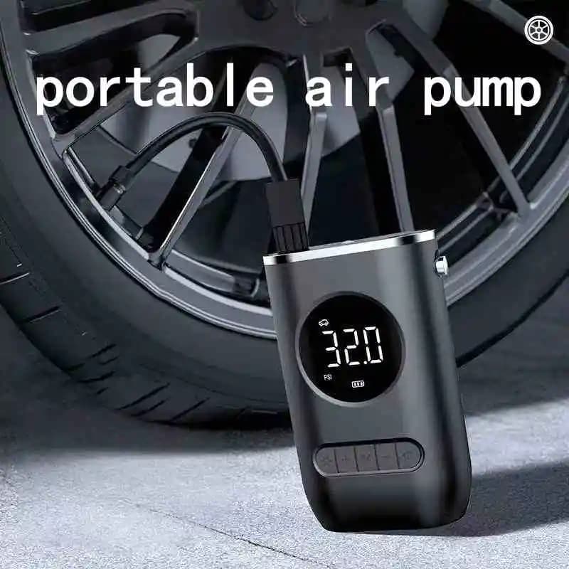 Mini gonfiatore elettrico portatile per pneumatici per veicoli e biciclette, pompa di gonfiaggio a doppio scopo con funzione di ricarica per auto, adatta