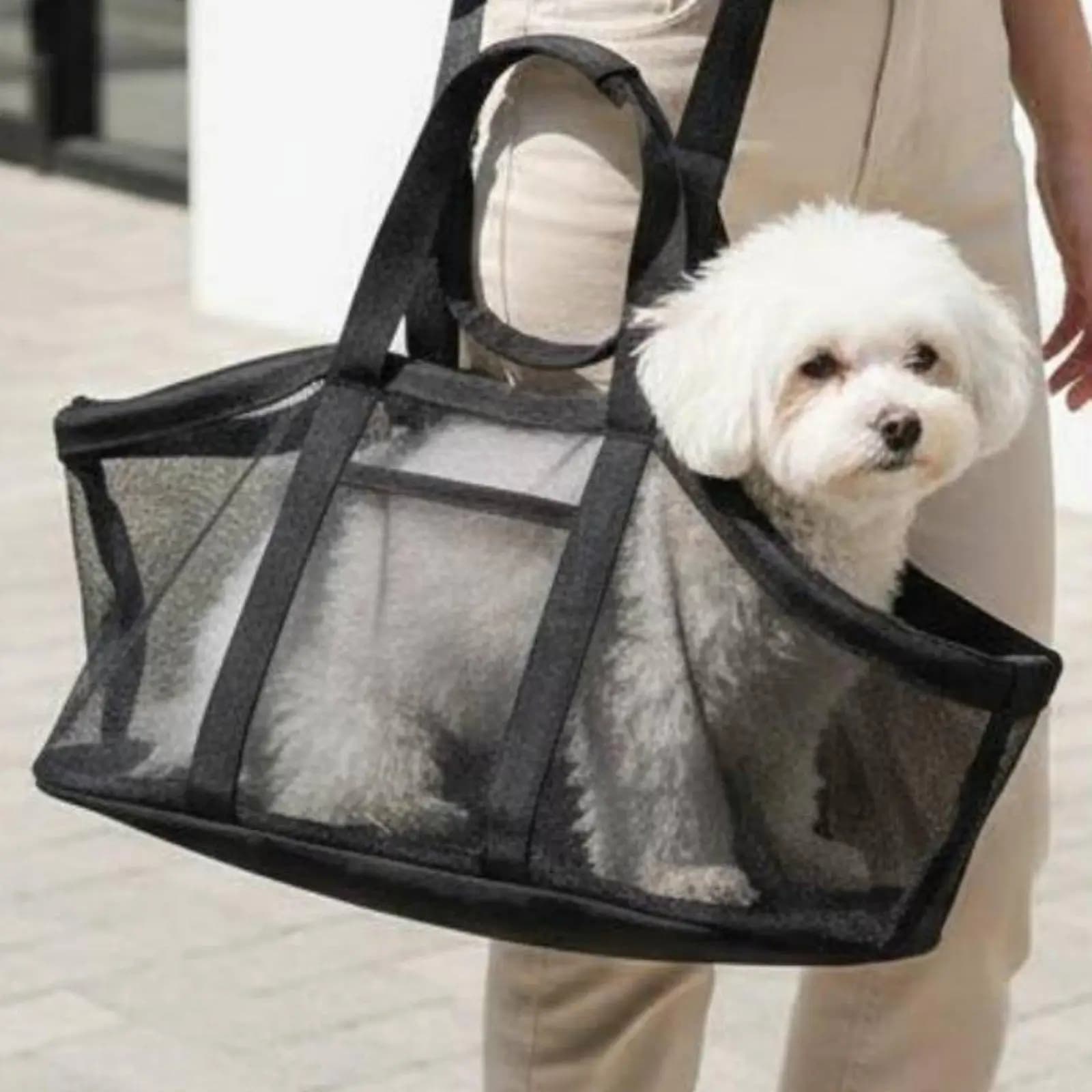 Cat Carrier Mesh Breathable Pet Tote Bag Lightweight Travel Bag for Small Dogs and Cats Outdoor Use