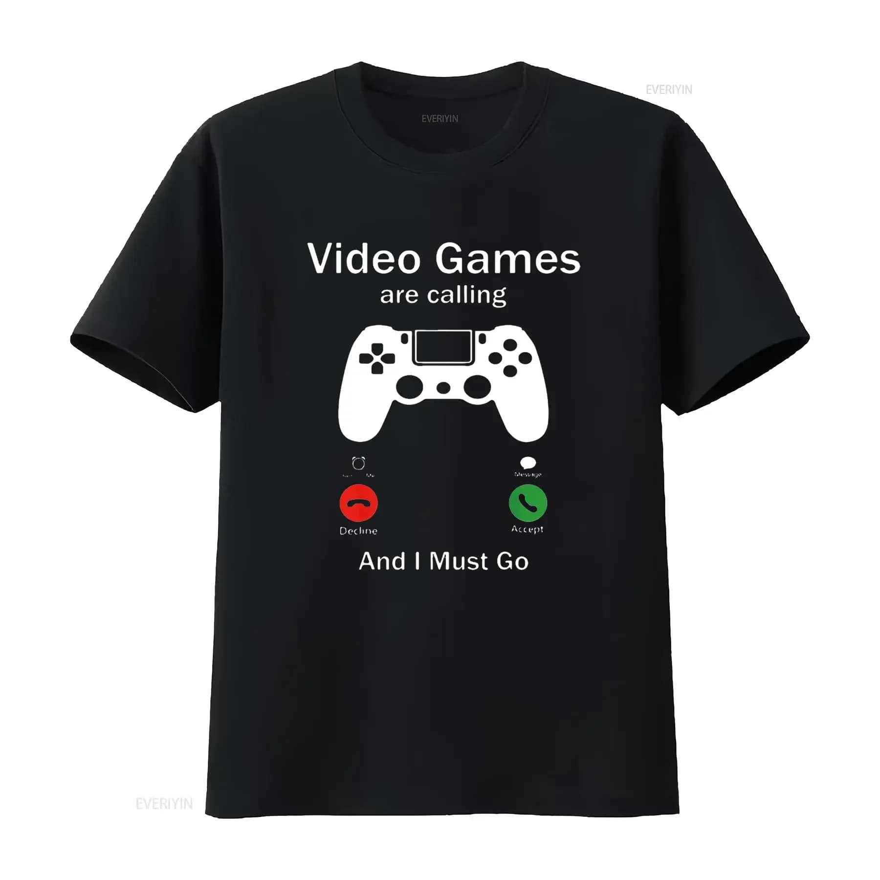 Videogiochi da uomo sta chiamando e devo andare Divertente console Gamer T Shirt Nera 3X Grande grafica vintage lavata Casual Traspirante