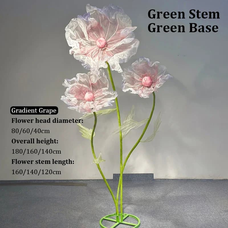 Fiori artificiali da 180 cm, grande filato di seta, papavero, sfondo per matrimonio, strada, piombo, fiore, finestra, decorazione del giardino, decorazioni per la casa